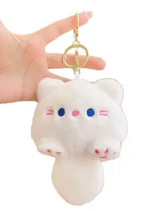 Cute Plush Cat Keychain Charm, Adorable Kitty Backpack Decoration, Soft Stuffed Toy Keyring for Keys, Keychain For Bags, Bag Accessories, Bag Charms, Cute Soft Keychains