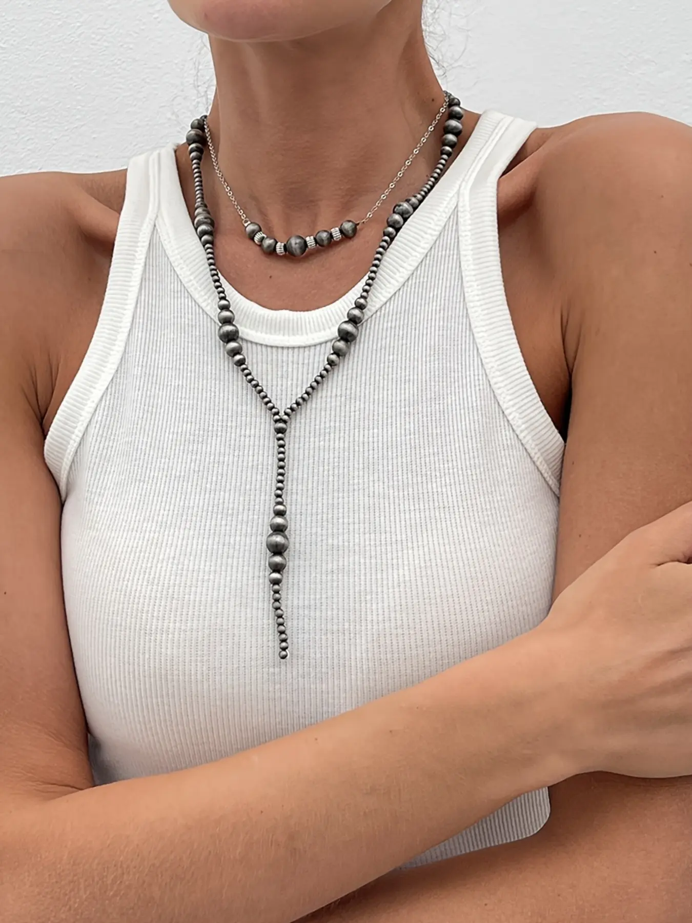 Boho Acrylic Beaded Necklace Set, Western Cowboy Choker, Casual Fashion Jewelry, All Seasons Accessory, Perfect for Daily Wear and Parties, Dainty Choker Necklace, Trendy Fashionable Accessories, Summer Style Jewelry