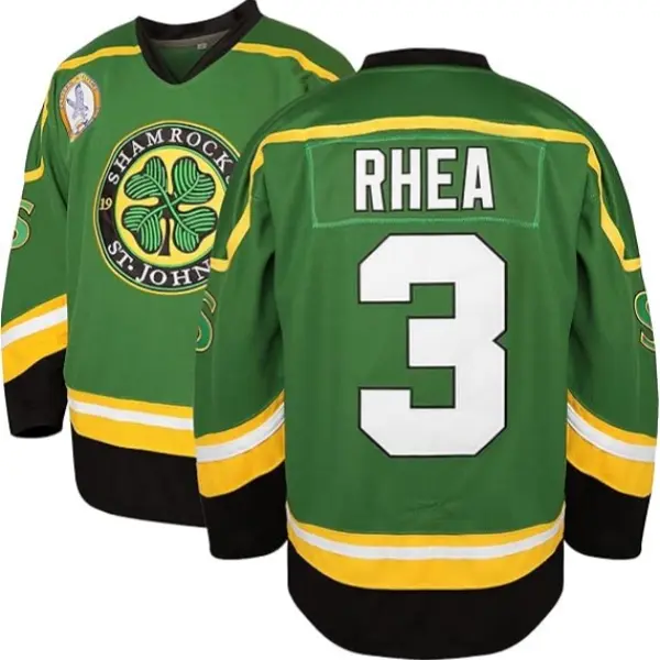 Ross The Boss #3 Rhea Hockey Jersey St John's Shamrocks Ice Hockey Shirts with EMHL Patch, Goon-Inspired Throwback, Stitched Letters,Christmas gifts UglySweater