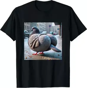 Womenswear Funny Brainrot Pigeon Level Gen Z Memepigeon T-Shirt Casual Crewneck Top