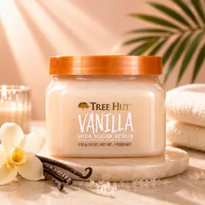 Vanilla Shea Sugar Scrub – Exfoliating & Hydrating Body Scrub (18 oz)