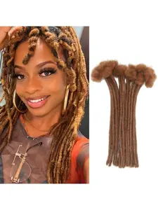 #30 Auburn Brown Loc Dreadlock Extensions Human Hair Locs Extensions for Men Women Kids 0.6 cm 10-60 Strands Real Human Hair Locs Handmade Permanent Locs