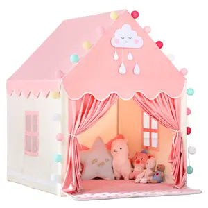 Enchanting Pink Princess Castle Tent with Mat – Perfect Playhouse for Kids' Indoor and Outdoor Adventures!