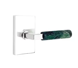 Emtek 5306.RA.MRWH Dummy , Urban Modern Rosette , R-Bar Stem , White Marble Handle