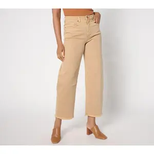 Peace Love World Petite Full Leg Jeans with Fray Hem