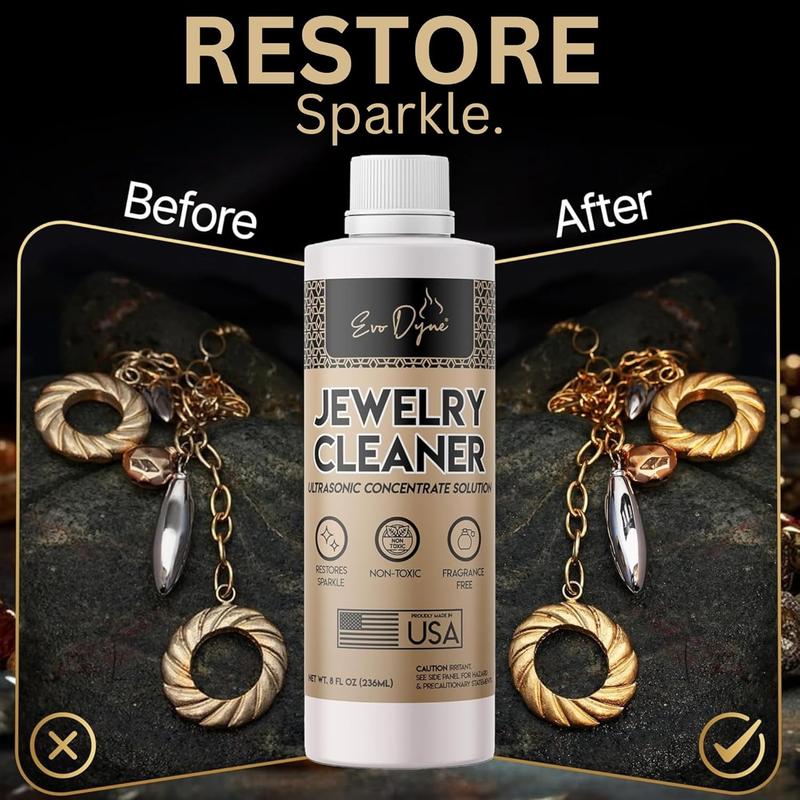 Ultrasonic Jewelry Cleaner Solution (16oz) Concentrated Jewelry Cleaner for Diamonds, Gold, Silver & More | Compatible with Ultrasonic Machine (s)
