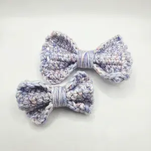 Crochet Bow Barrette Set