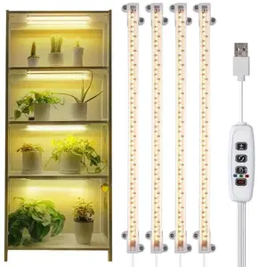 Plant Growth Light LED Indoor Plant Lamp Full Spectrum Desk Grow Light with Auto Timer 4 Adjustable Brightness Levels Height Adjustable