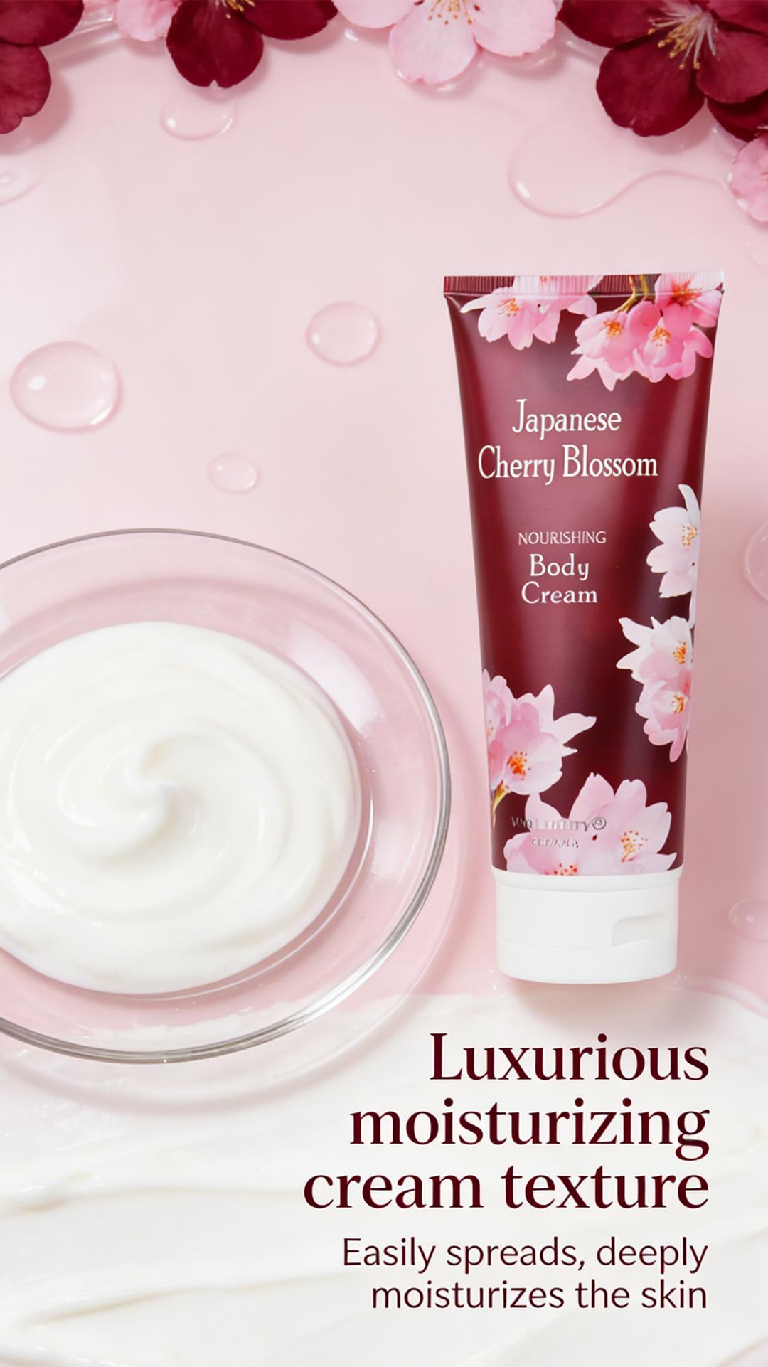 Vital Luxury Cherry Blossom Scented Bath Travel Set | 3oz Body Lotion, 3oz Body Mist | Rich Lather, All-Day Freshness, Moisturizing & Revitalizing | Ideal Gift for Mom, Wife, Sister & Girlfriend! Moisturize