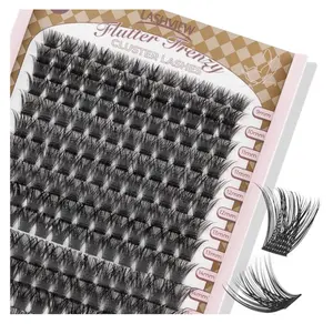 LASHVIEW Lash-Extension-Clusters 168pcs D Curl Lash Clusters Natural Look Cluster Lashes Extensions Super Thin Band & Soft Lashes Reusable 9-16mm MIX (56D)