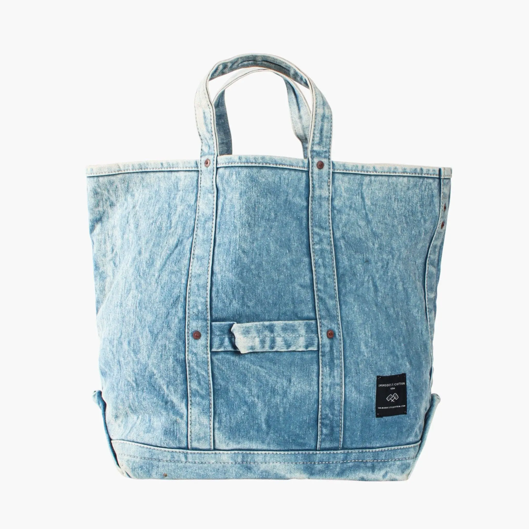 Electrician Tote with leather strap included  | Acid Wash
