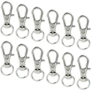 50 pcs Swivel Clasps Lanyard Snap Hook,cnomg Metal Swivel Lanyard Snap Hook Lobster Claw Clasp(Sliver)
