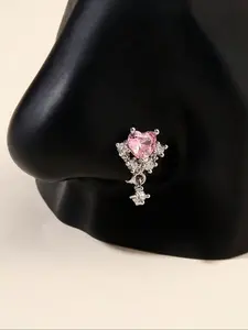 Mother's Day Gift Fashion Non-Piercing Heart-Shaped Rhinestone Nose Clip for Women, Stylish Valentine's Day Gift, Perfect Accessory for Mother's Day, Nose Ring Jewelry
