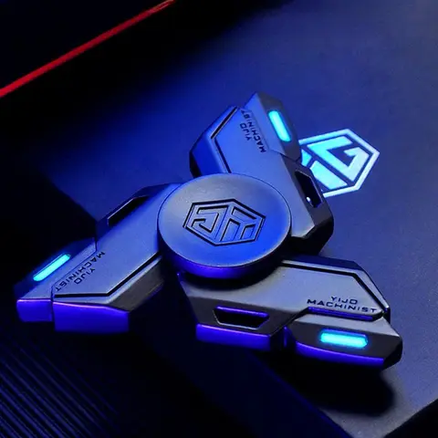 Black Friday Deal! YUJO MACHINIST Metal Alloy Glowing Ornamental Fidget Spinner - Steel Magnetic Gyroscope with Magnetic Bits, Durable Glow-in-Low-Light EDC Stress Relief Toy, Sensory Fidget Keychain, Stress Relief Decoration for Adults, Unique Cool Gifts