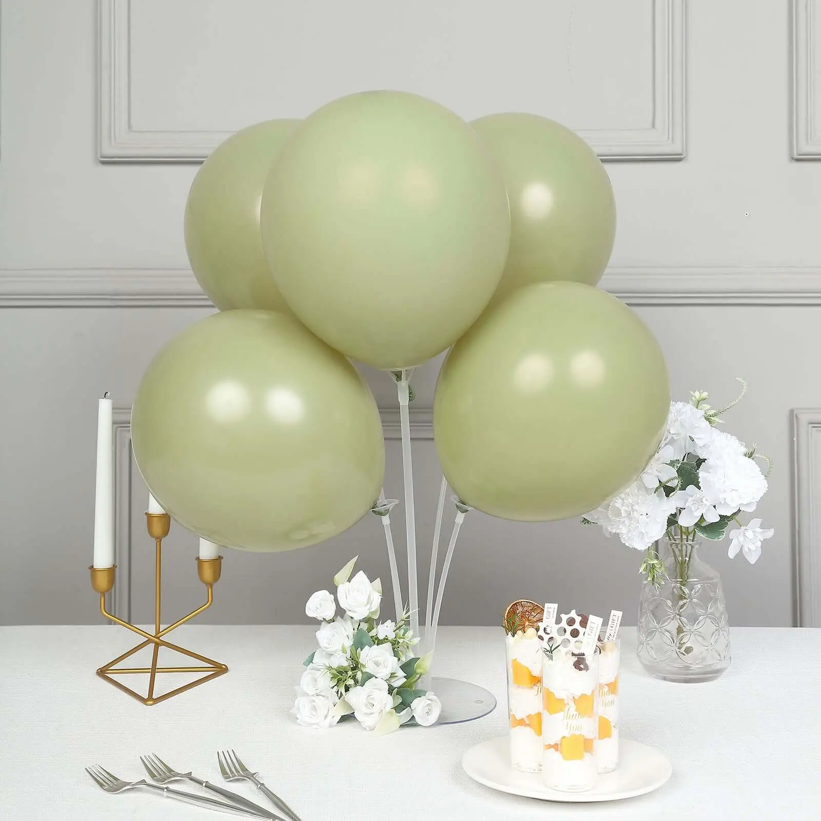 25-Pack 12in Matte Pastel Olive Green Helium-Air Latex Balloons, Balloon Party Supplies for Birthday, Baby Shower, Wedding Ceiling & Hanging Decor, Ceiling Decoration