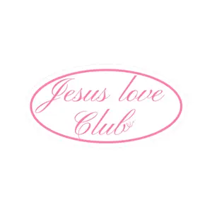 Jesus Love Club sticker | Kiss-cut oval Christian decal