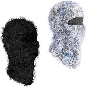 Mens Distressed Balaclava Ski Mask Cold Weather Knit Womens Winter Full Coverage