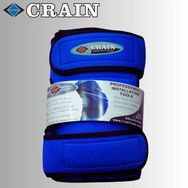BonTool Crain Blue Neoprene Knee Pads - Heavy-Duty Synthetic Rubber Knee Protection for Carpet Installation