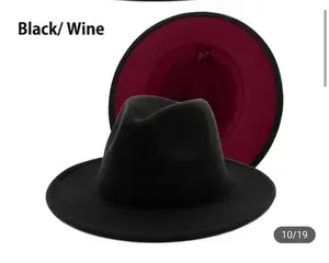 Two Tone Standard Brim Fedora Collection Unisex for Women and Men 58cm Cowboy Hat Adjustable Stylish Hat
