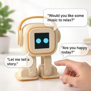 AI Smart Desktop Robot Companion with Voice Chat, Emoji Display, Dancing, Music & Interactive AI Assistant, Free Outfit Included