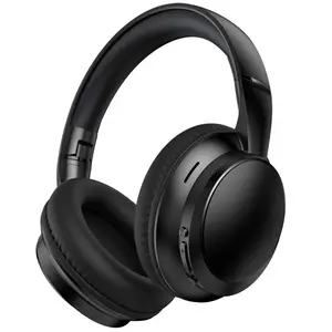 Wireless Bluetooth over-ear HiFi headphones with microphone, 3 EQ modes, foldable design, black, suitable for travel