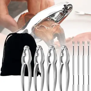 Seafood Tools Set including 4 Forks and 4 Lobster Crab Crackers Nut Cracker Set