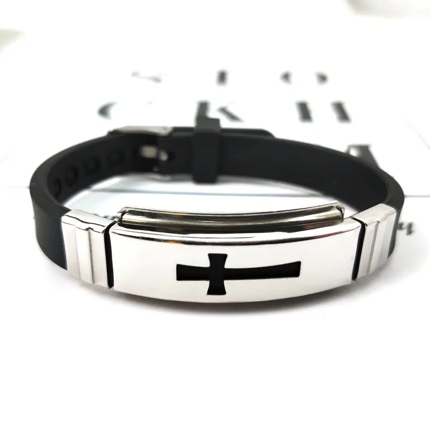 Edgy Cross Silicone Bracelet