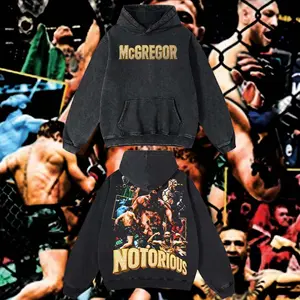 Reality.Wear Limited Conor Mcgregor - UFC Hoodie Tshirt Acid Washed Heavyweight Cotton Tshirt, 100% Cotton retro Washed anime t-shirt, vintage streetwear tee, Y2K graphic top