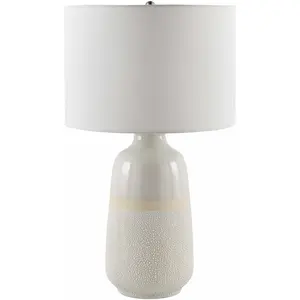 Dark Gray Bohemian Table Lamp with global details for bedside or console tables