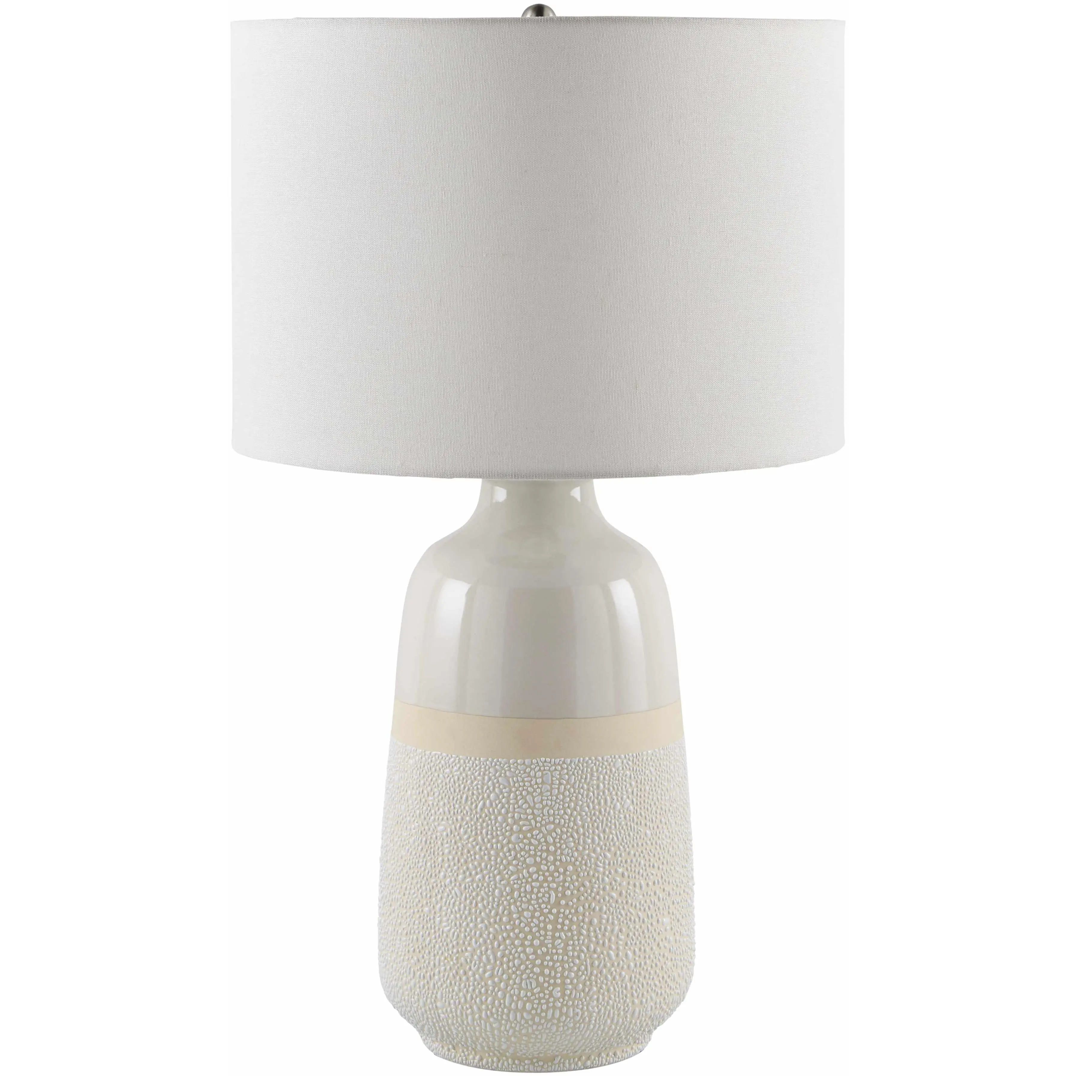 Dark Gray Bohemian Table Lamp with global details for bedside or console tables