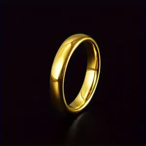 Gold Ring For Women and Men Not Fade Gold Plated Ring Stainless Steel Ring for Boys and Girls Simple Style Jewelry Accessories Gift