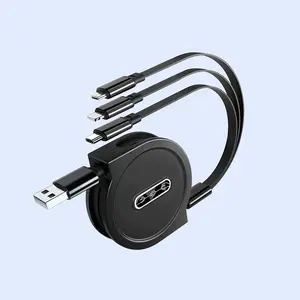 12W 3A Charging Data Cable, Multifunctional 3 In 1 Fast Charging Cable, Charging Cable Compatible with Apple Huawei Samsung Phone