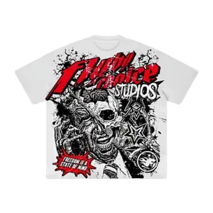 Fly By Choice Freedom Is A State Of Mind Skull Graphic Cotton T-Shirt Menswear Top Breathable Cropped Oversize Day Casual Comfy Streetwear Casual Letter Print