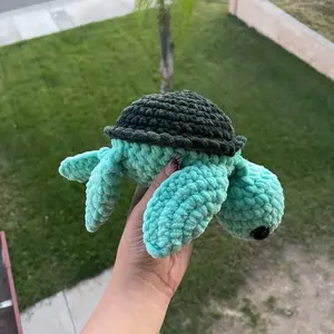i love turtles crochet plushie