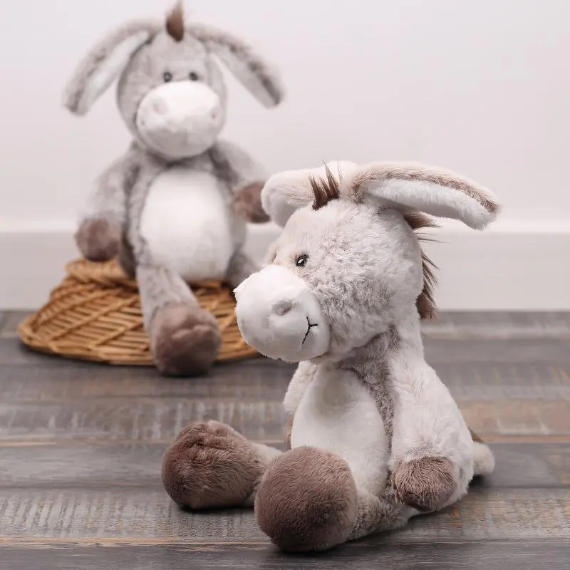 32cm Soft PP Cotton Donkey Plush Toy - Unisex Cuddling Stuffed Animal for Boys (Over 3yr+) - Fluffy Look Decor for Kids' Spaces