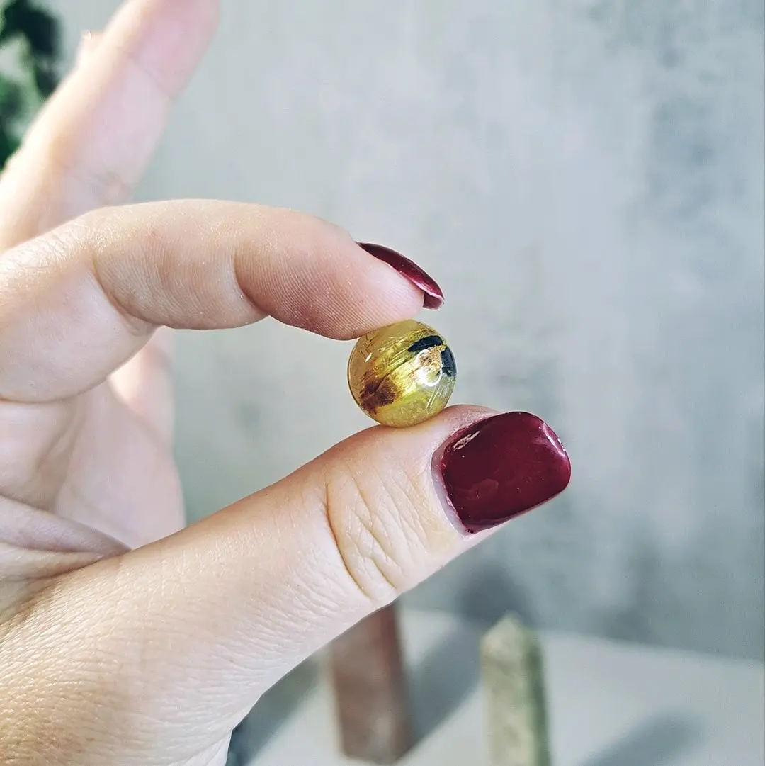 Natural Golden Rutilated Quartz Crystal Sphere Set - TikTok Shop