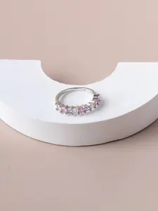 White Gold Plated Expanding Ring with Multi-Color Stones, Fashion Costume Jewelry Accessory, Expanding Rings