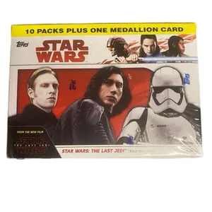 Topps Star Wars: The Last Jedi EXCLUSIVE Blaster Box SPECIAL MEDALLION 10 Packs Plus One Medallion Card Trading Cards