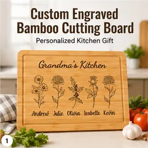 cutting boardPersonalized Bamboo Cutting Board Custom Engraved Kitchen Gift for Family Grandma Wedding Housewarming