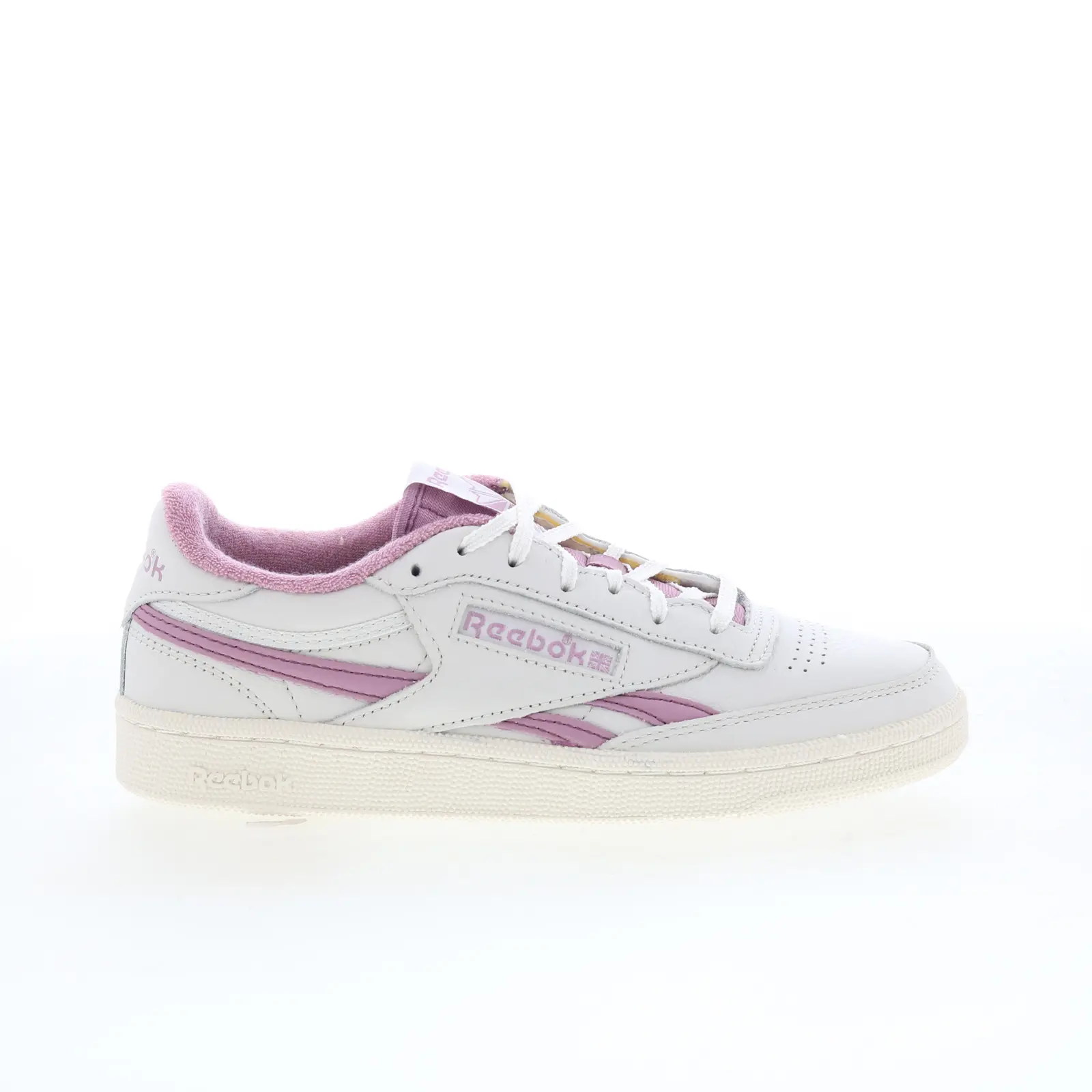 Reebok Club C Revenge Womens White Leather Lace Up Lifestyle Sneakers Shoes