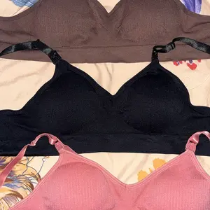 Women's 3-Pack Seamless Wireless Maternity Bralettes - Maternity Supplies, Pregnancy Essential, Adjustable Straps, Extenders, Front Buckles, Polyamide Blend, Comfy for Postpartum Breastfeeding