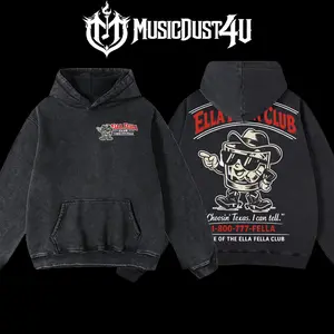 MusicDust4U The Ella Fella Club Design 100% Premium Cotton 230gsm Washed Unisex Classic Fit Menswear Comfortable