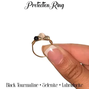 Protection Crystal Ring for Protection, Energy Cleansing, aura shielding