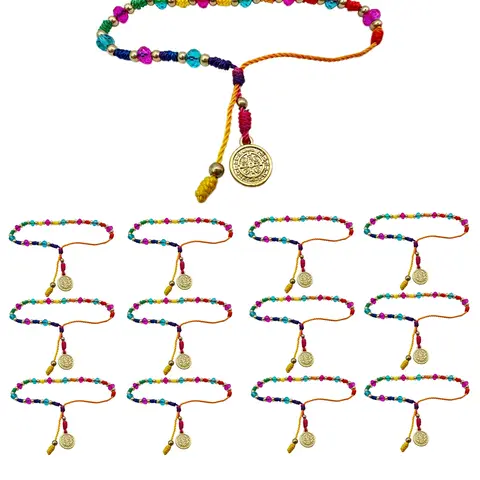 12pcs San Benito Bracelet Sets, Colorful Handmade String, Adjustable Saint Benedict Medal, Catholic Prayer Gifts for Women & Men, Religious Faith Bracelets, Religious Jewelry Gift