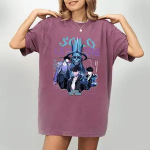 Sung Jinwoo T-Shirt, Solo Leveling Anime T-Shirt, Shadow Monarch Graphic T-Shirt, Manhwa Fan Apparel, Unisex Otaku Gift, Trendy Manga Merchandise