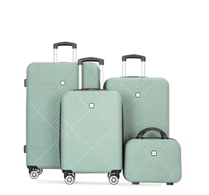 Luggage Sets 4 Piece Suitcase Set (14/20/24/28)Hardside Suitcase with Spinner Wheels Lightweight Carry on Luggage(Olive Green)