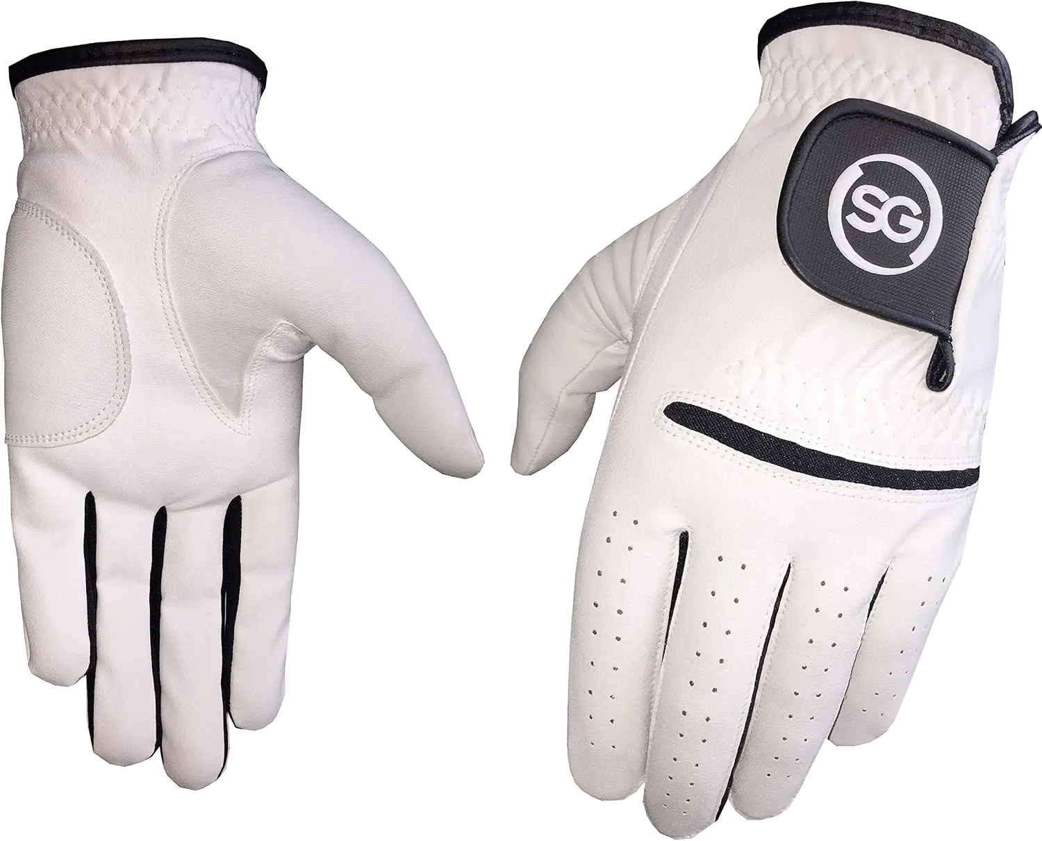 (3pk or 5 pk) All-Weather White Microfiber with Soft Cabretta Leather Men's Golf Gloves | Strike Golf