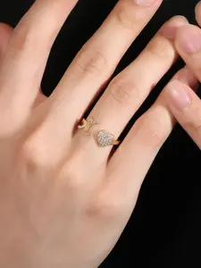 Adjustable Letter Ring, Minimalist Design, Heart Shape, Luxury Style, Unique Jewelry, 26 Alphabet Options, Perfect Gift Idea, Heart Shaped Ring
