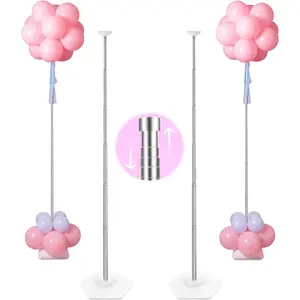 Duty Balloon Column Stand Kit, Set of 2, 80 Inch Balloon Holder for Indoor and Event and Decoration, Easy Assemble and Disassemble
