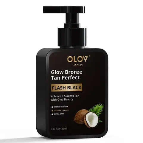 Olov Beauty Safe Self-Tanning Body Lotion - Clean ingredients, non-sticky formula, bronze glow without sun exposure, suitable for all skin types